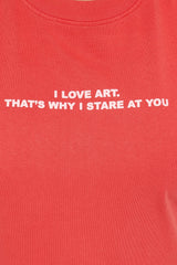I Love Art Washed Tshirt - Red
