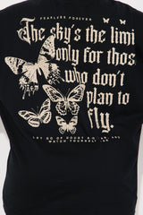 Feeling Fearless Butterfly Washed Tee - Black