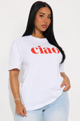 CIAO Washed Oversized Tee - White
