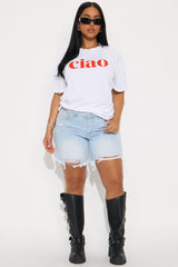 CIAO Washed Oversized Tee - White