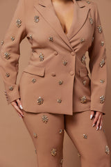 Verona Embellished Pant - Mocha