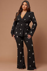 Verona Embellished Pant - Black
