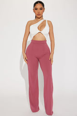 Victoria High Waisted Dress Pants - Mauve