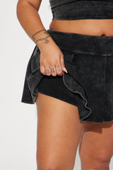 Roxanna Micro Mini Skort Set - Black
