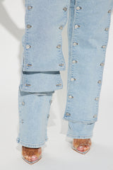 Sticking With It Stretch Straight Leg Jeans - Light Wash
