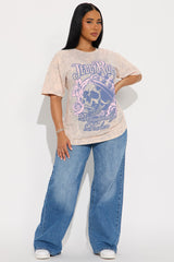 Jelly Roll Skull Rose Washed Oversized Tee - Natural