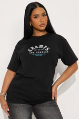 Champs 88 Flames Front And Back Graphic Tee - Black