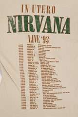 Nirvana Utero Star Washed Oversized Tee - Sand