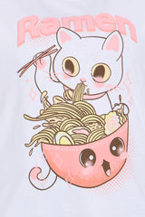 Kitty Ramen Tee  - White