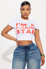 I'm A F* Star Baby Tee - White