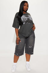Ice Cube Portrait Washed Oversized Tee - Black