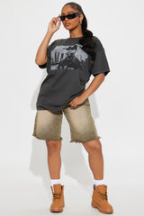 Ice Cube Portrait Washed Oversized Tee - Black