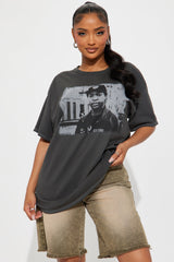 Ice Cube Portrait Washed Oversized Tee - Black