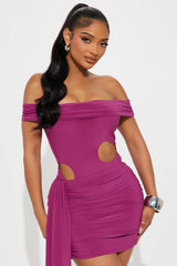 Rebel Edge Mini Skirt Set - Magenta