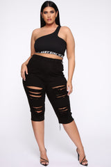 Live In My Skinny Denim Capri Jeans - Black