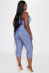 LaLa Bandage Capri Legging Set - Blue