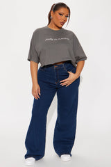 Pretty As A Picture Cropped Tee - Charcoal
