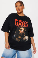 Pray Hard Tee - Black