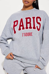 When In Paris Fleece Short Set - Grey