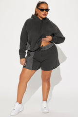 Just Lounging Fleece Short Set - Charcoal