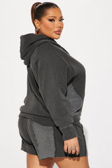 Just Lounging Fleece Short Set - Charcoal