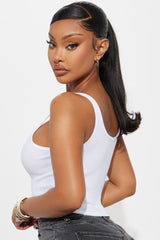 It's The Tequila Talking Ribbed Tank Top - White