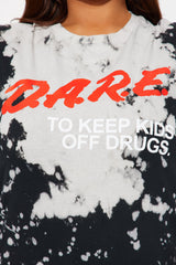 D.A.R.E  Bleach Tee - Black