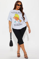 Little Miss Shopaholic Washed Oversized Tee - Grey