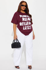 Rare Real Relentless Tee - Burgundy