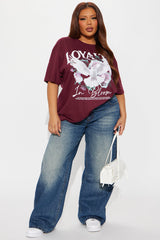 Loyalty In Bloom Tee  - Burgundy