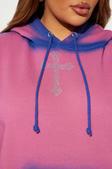 Every Day's A Good Day Washed Hoodie - Purple/combo