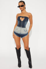 Non Stop Ombre Stretch Denim Shorts - Vintage Wash
