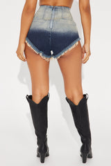 Non Stop Ombre Stretch Denim Shorts - Vintage Wash