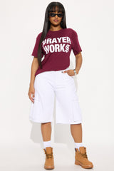 Prayer Works Oversized Tee - Burgundy