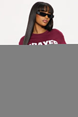 Prayer Works Oversized Tee - Burgundy