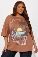 Maui Hawaii Oversized Tee - Brown