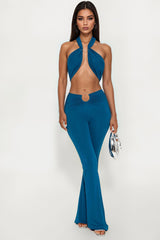 Ring Of Style Straight Leg Pant Set - Teal