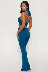 Ring Of Style Straight Leg Pant Set - Teal