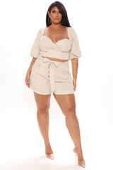 Mimosa And Chill Short Set - Nude