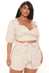 Mimosa And Chill Short Set - Nude
