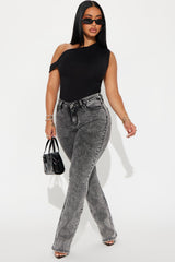 Flex Game Soft Stretch Bootcut Jeans - Acid Wash Black