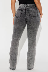 Flex Game Soft Stretch Bootcut Jeans - Acid Wash Black
