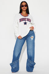 Beverly Hills Varsity Sweatshirt - White