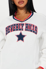 Beverly Hills Varsity Sweatshirt - White