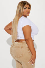 Cowboys & Tequila Crop Top - White