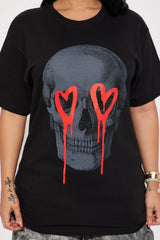 Eternal Love Skull Tshirt - Black