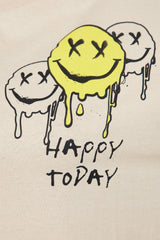 Happy Happy Today Tee  - Sand
