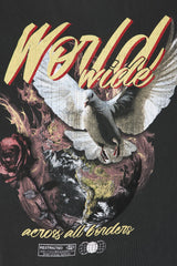 World Wide Washed Tee - Black Wash
