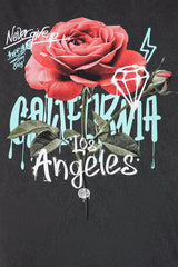 Never Give Up On Los Angeles Washed Tee  - Black