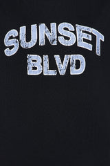 Sunset BLVD Oversized Tee - Black